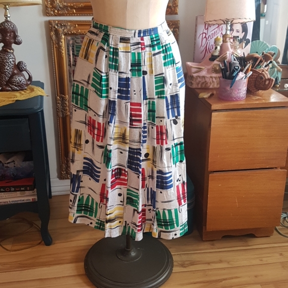 1980s a-line Skirt - Picture 1 of 7